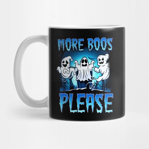 Funny More Boos Please Halloween Ghosts Booze Pun by theperfectpresents